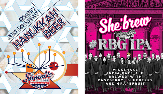 Shmaltz Brewing Releases "Golden Jelly Doughnut Pastry Ale" & "She’brew #RBG IPA" In Collaboration with Moustache Brewing