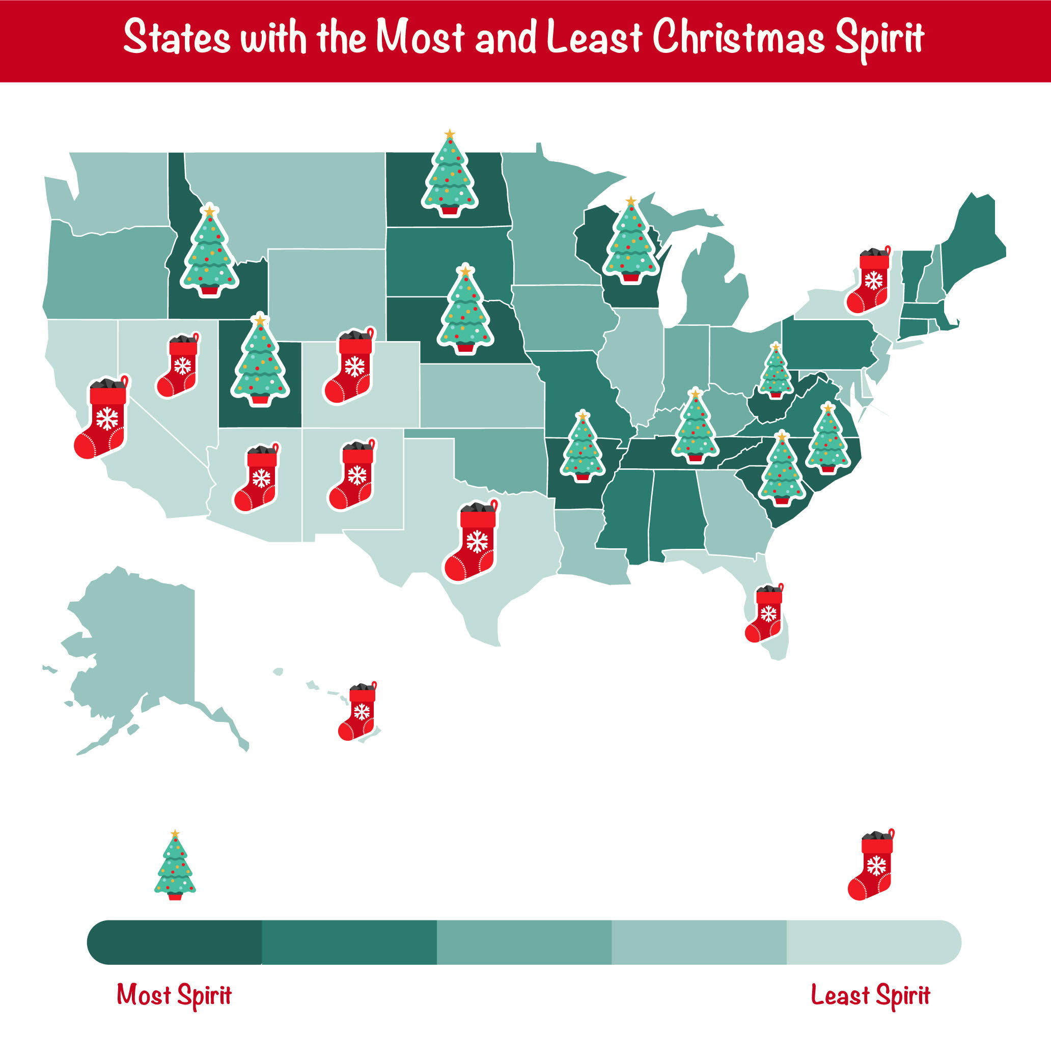 The U.S. States with the Most Christmas Spirit